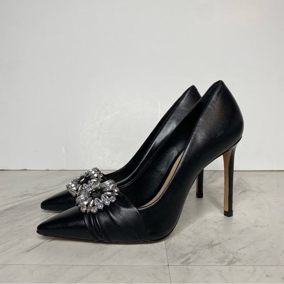 Schutz Meisho Pointy Toe Black Leather Stiletto Pump 6B - Picture 14 of 14